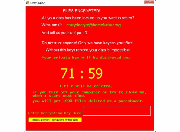 Ransomware CrazyCrypt