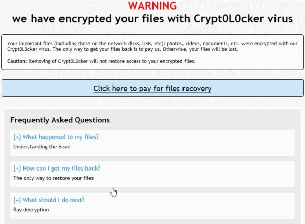Ransomware CryptoLocker