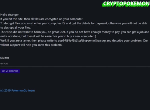 Ransomware CryptoPokemon