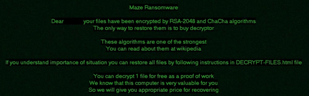 Ransomware Maze